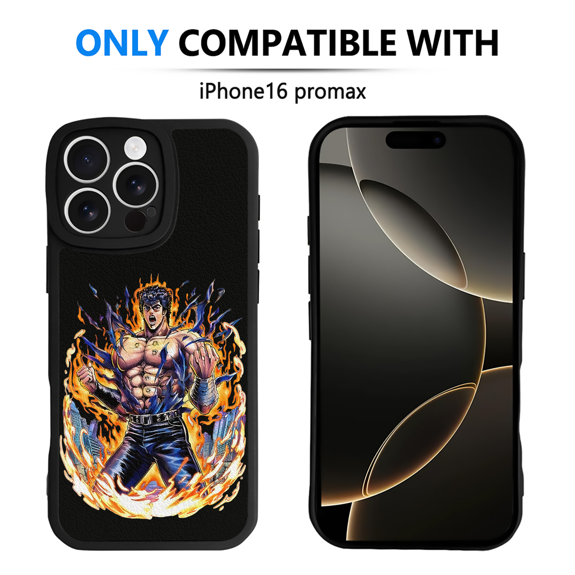 （画像用） 北斗の拳 Fist of the North Star 【iPhone 16シリーズ対応】シリコンスマホケース（レザー調） 材質：シリコン